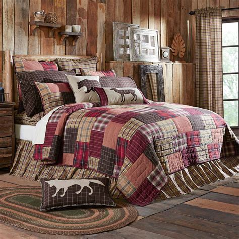 Wyatt Rustic Plaid Patchwork Quilt Bedding