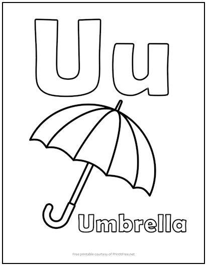 Alphabet Letter “U” Coloring Page | Print it Free