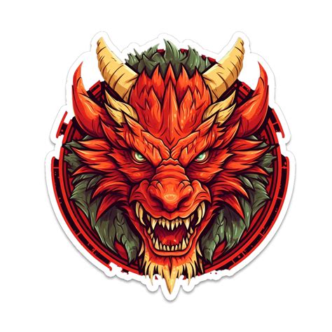 Dungeons n Dragons Mounted Red Dragon Head Vinyl Sticker | Jeep Sticker