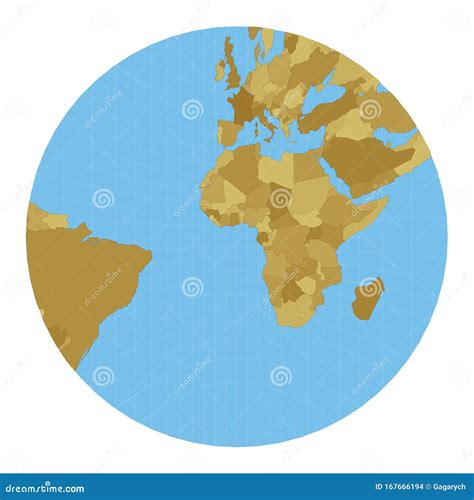 World Map. Gnomonic Projection. Vector Illustration | CartoonDealer.com #167666194