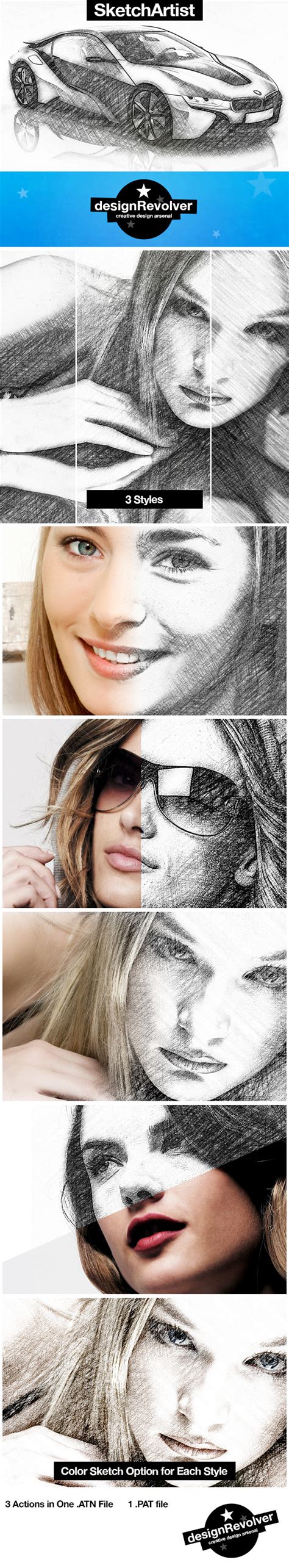 Realistic Sketch Effects Premium Photoshop Actions