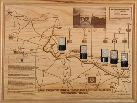 Final Overlord Plan Map June 6, 1944 D-Day Invasion Beach Sand From ...