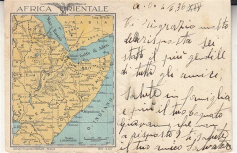 Italy - 1936 Italian East Africa Map Post card | Africa - Italian East ...