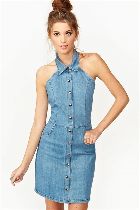 Denim Halter Dress | Denim Dress | Pinterest