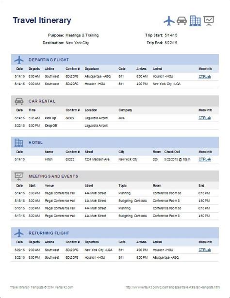 Travel Itinerary Template | Travel itinerary template, Vacation ...