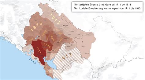 territorial expansion of Montenegro from 1711 to 1913 : MapPorn