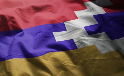 Premium Photo | Nagorno-karabakh republic flag rumpled close up