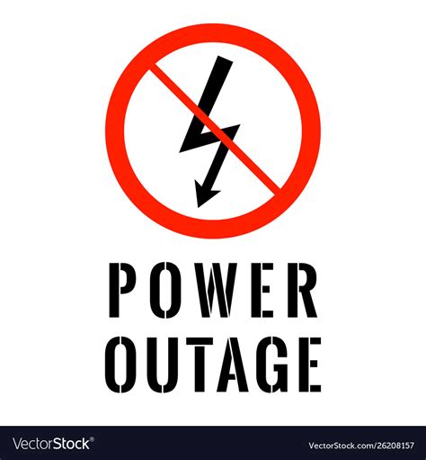 Power outage electricity symbol in red ban circle Vector Image