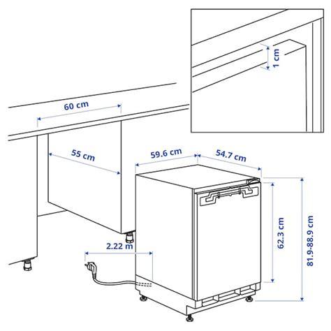 SMÅFRUSEN under counter fridge, integrated/white, 134 l - IKEA