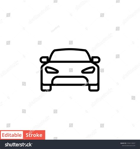 Car Front Line Icon Simple Outline Stock Vector (Royalty Free ...