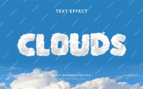 Premium PSD | Clouds text effect