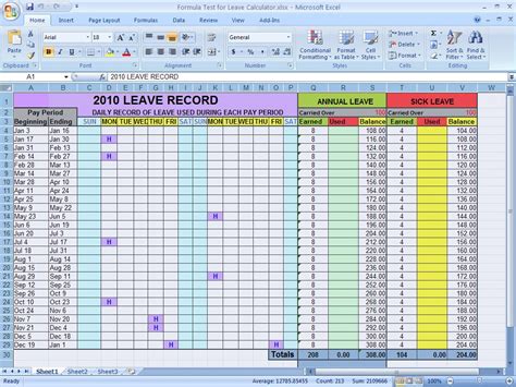 Annual Leave Calculator Excel Spreadsheet Google Spreadshee annual ...