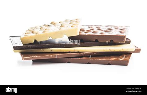 White and dark chocolate bars isolated on white background Stock Photo - Alamy