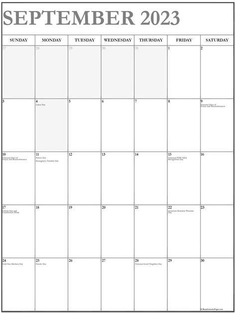 Blank Calendar Template September 2023 Printable - Blank Printable