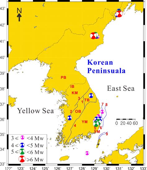 Tectonic map of the Korean Peninsula including the study area of South ...