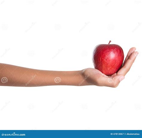 Hand Holding Red Apple I stock image. Image of bright - 47813067