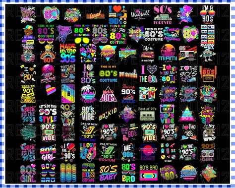 80s Clipart, Neon 80s Clipart Bundle - Daily Free Premium Svg Files