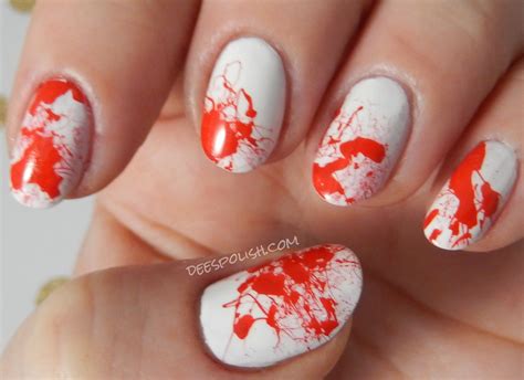 Countdown to Halloween 2017: Blood Splatter Nails