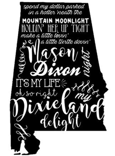 Dixieland Delight Inspired by Alabama Alabama State Outline - Etsy