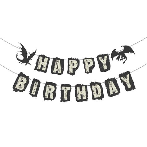 Buy Dragon Themed Happy Birthday Banner Game of Throne Birthday Banner Dragon Knight Birthday ...