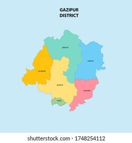 Gazipur District Map Bangladesh Stock Vector (Royalty Free) 1748254112 ...