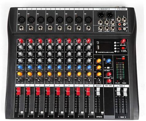 Amazon.com: Mini Audio DJ Mixer Sound Board Console System, 8 Channel Bluetooth Stage/Live Sound ...