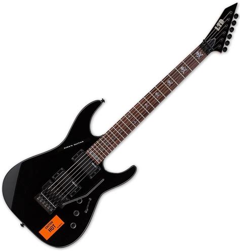 ESP LTD KH-202 Caution Kirk Hammett Guitar in Black - LTD KH-202 CAUTI