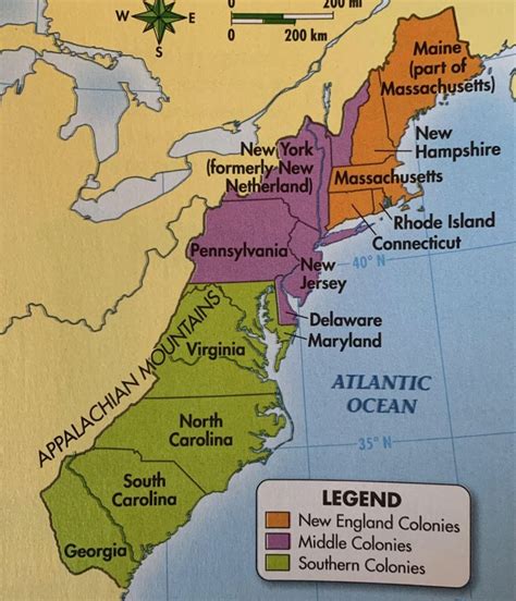 13 Colonies Map