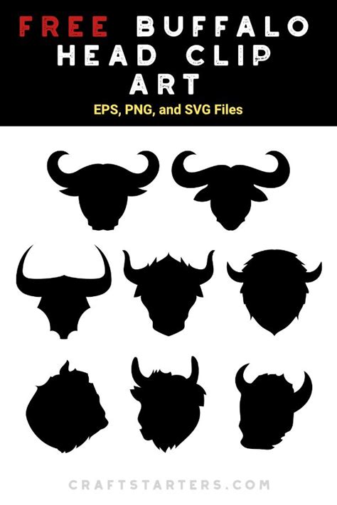 Free Buffalo Head Silhouette Clip Art | Искусство силуэта, Силуэт ...