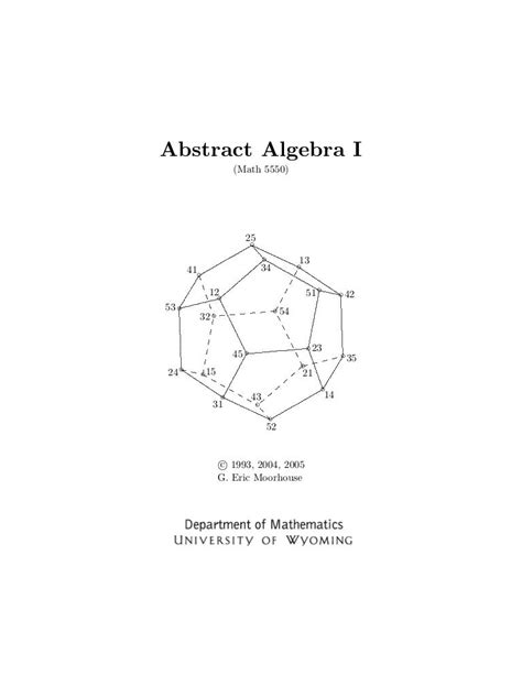 Abstract algebra i