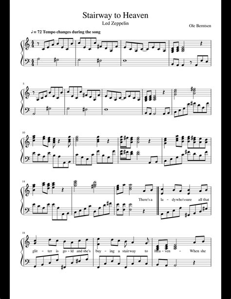 Stairway To Heaven Chords Piano Free - Sheet and Chords Collection