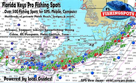 Florida Keys Fishing Spots Map - GPS spots for Reefs, Wrecks, Hard ...