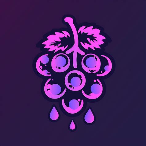 Premium Photo | Juicy Blackcurrant Icon Logo With Decorative Drops and ...