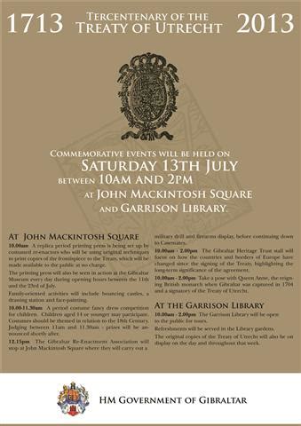 Tercentenary of the Treaty of Utrecht – The Gibraltar Garrison Library