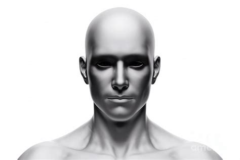 Generic human man face, front view. Futuristic Photograph by Michal Bednarek | Fine Art America