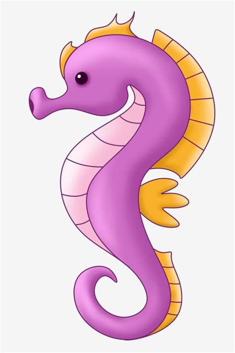 Marine Life PNG Picture, Cartoon Marine Life Seahorse, Seahorse Clipart, Marine Life, Cartoon ...