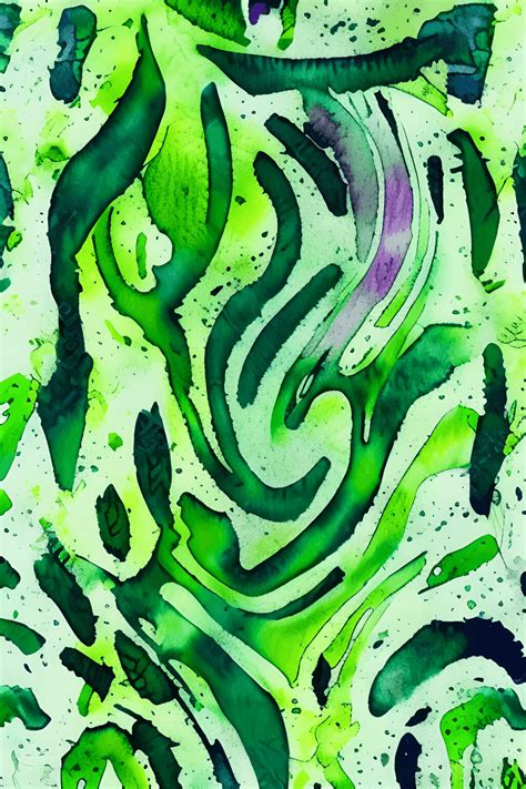 Green Abstract Watercolor Painting · Creative Fabrica