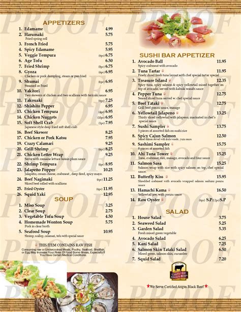 Menu | Osaka Hibachi & Sushi Bar | Sachse TX 75048 | Japanese Food ...