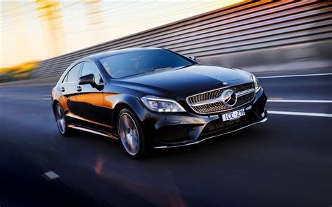 Download wallpapers Mercedes-Benz CLS, 2016, black CLS, black Mercedes, AU-spec, AMG, Sport ...