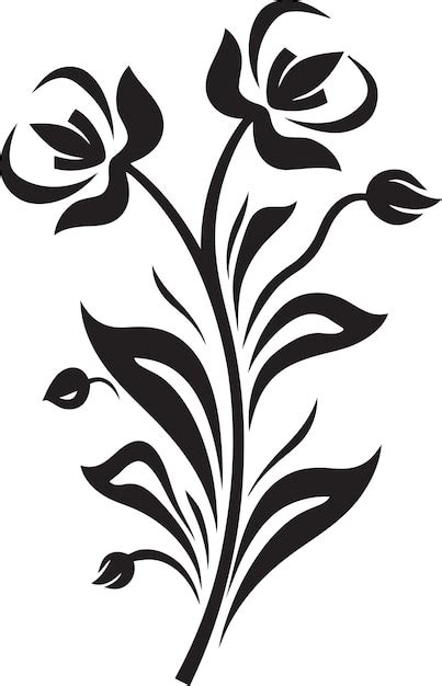 Premium Vector | Black and white floral vector intricate black floral design