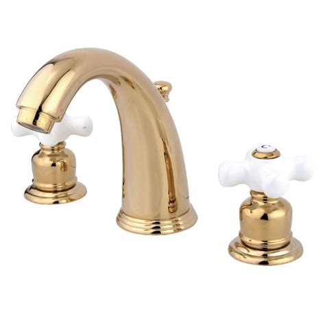 Kingston Brass KB982PX Victorian 2-Handle 8 in. Widespread Bathroom Faucet, Polished Brass ...