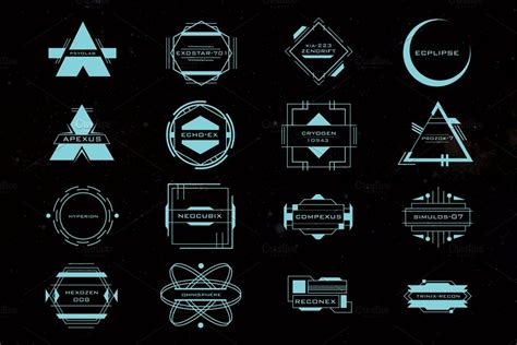 16 Sci-Fi Tech Space Logos | Custom-Designed Graphic Objects ~ Creative Market