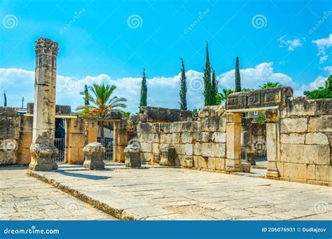 Ruins of an Ancient Synagogue in Capernaum, Isarel Editorial Photo - Image of faith, religion ...