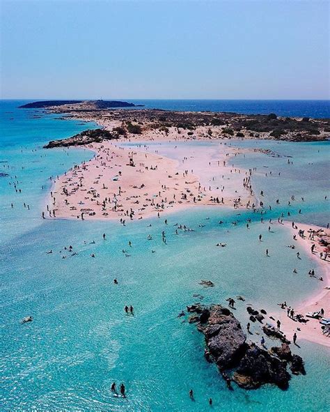 the pink sand lagoon in crete // elafonisi beach 🏖 have you experienced this place ...