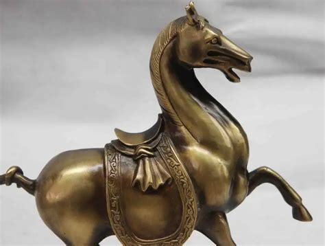 China Chinese Folk Copper Bronze Fengshui war horse Horse Statue ...