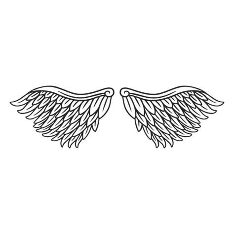 Minimalist Angel Wings PNG & SVG Design For T-Shirts