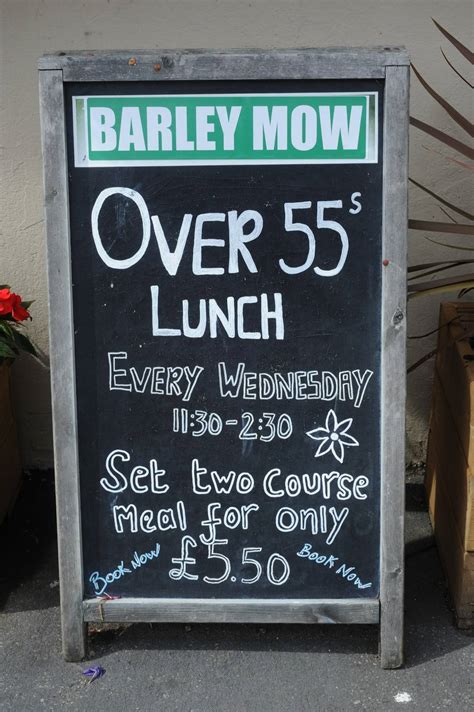 Menu at The Barley Mow, Saint Neots