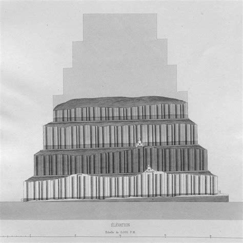 Reconstruction of the ziggurat in Babylon by Robert Koldewey, 1918 ...