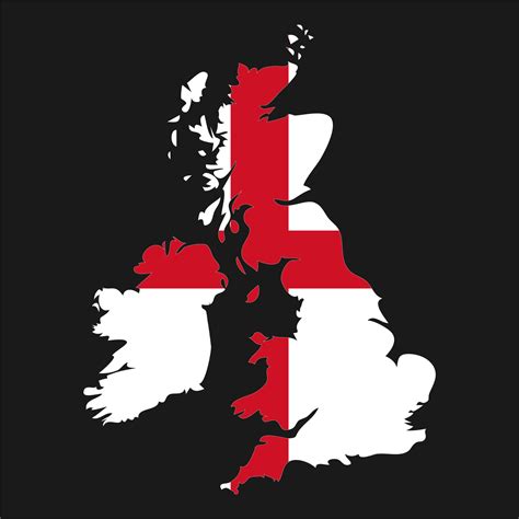 United Kingdom map silhouette with flag on black background 3330855 ...