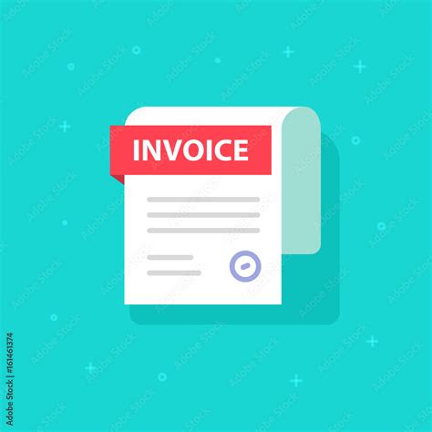 Stockvector Bill vector icon, flat cartoon Invoice paper document ...